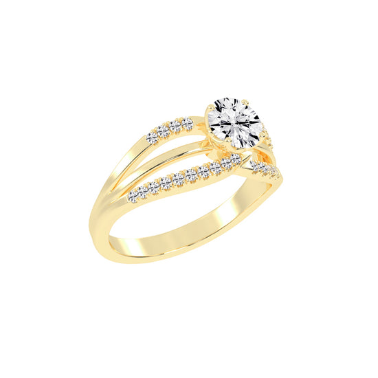 Valiantix Split Shank Round Cut Classic Lab Diamond Ring