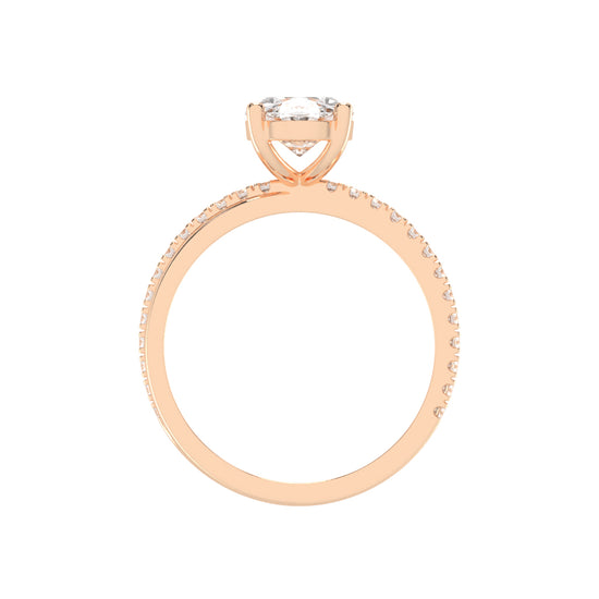 Enpromise Reversed Tapred Oval Cut Lab Diamond Ring