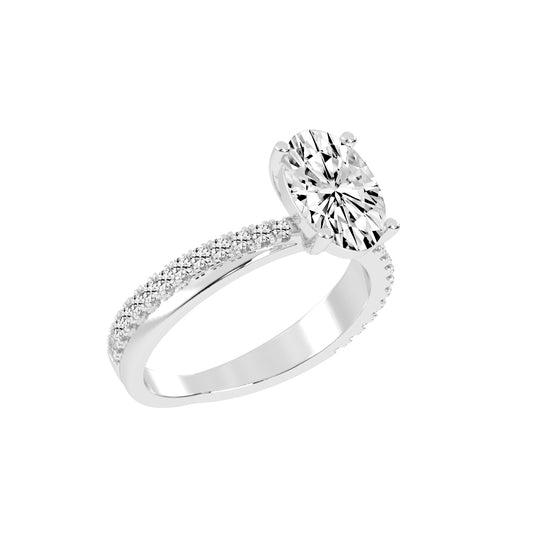 Enpromise Reversed Tapred Oval Cut Lab Diamond Ring