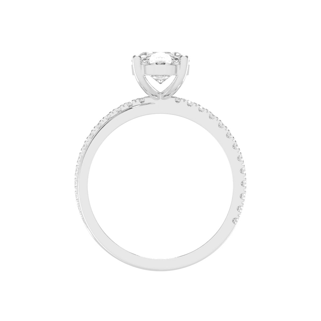 Enpromise Reversed Tapred Oval Cut Lab Diamond Ring