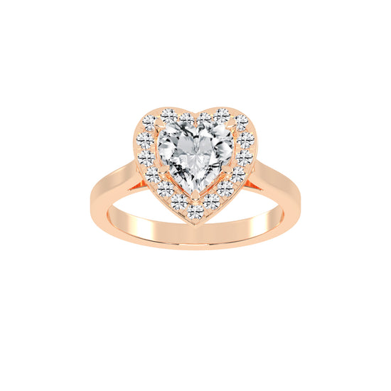 Halorissa Cathedral Heart Shape Halo Diamond Ring