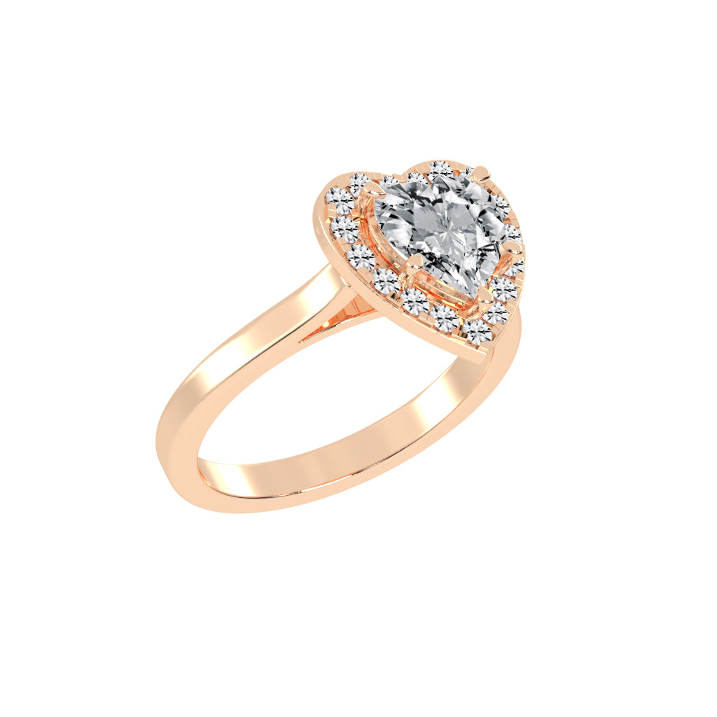 Halorissa Cathedral Heart Shape Halo Diamond Ring