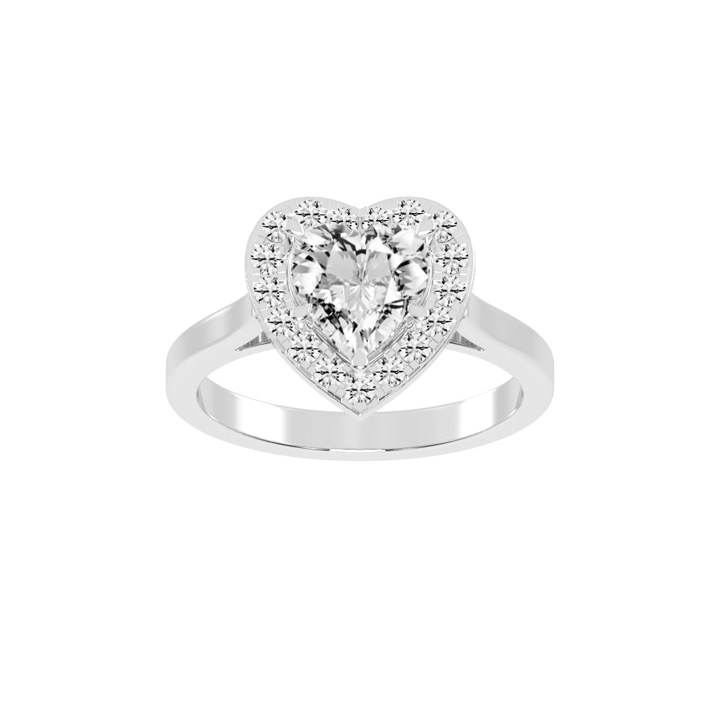 Halorissa Cathedral Heart Shape Halo Diamond Ring