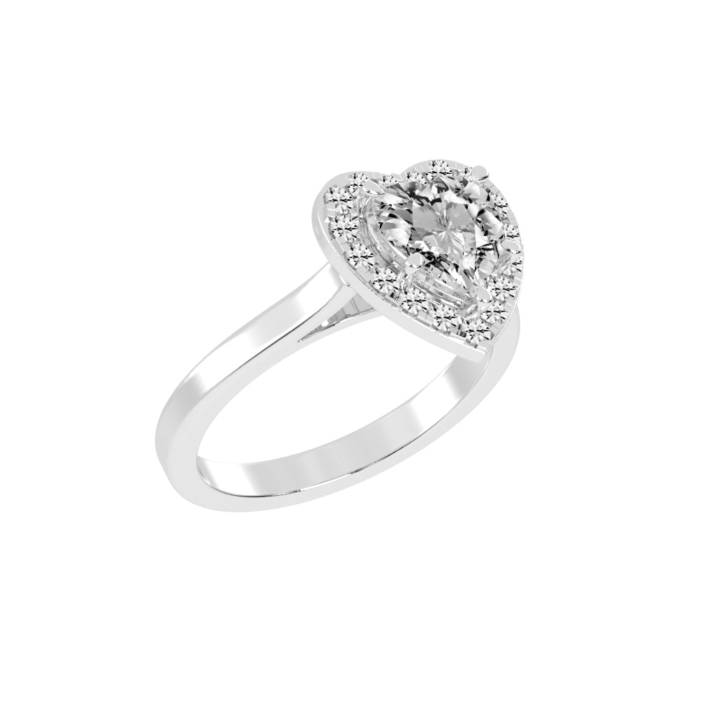 Halorissa Cathedral Heart Shape Halo Diamond Ring