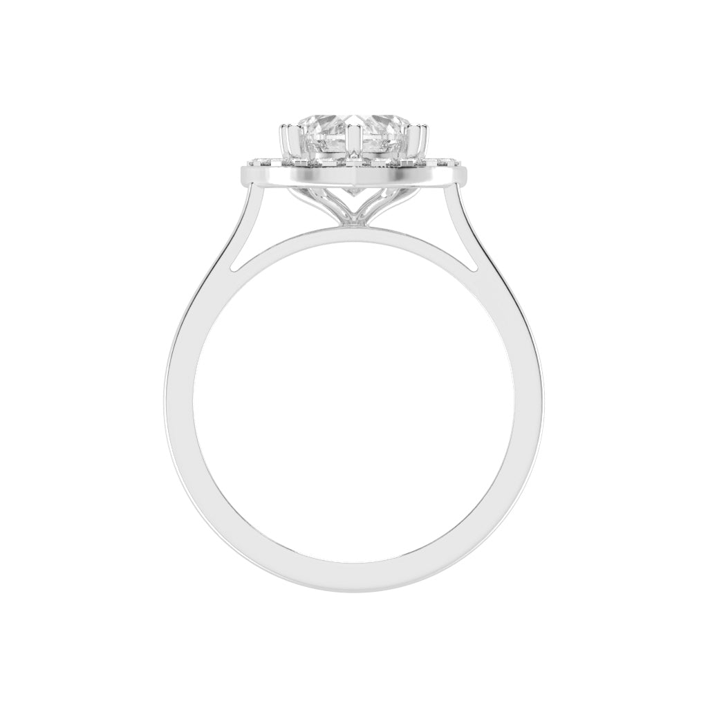 Halorissa Cathedral Heart Shape Halo Diamond Ring