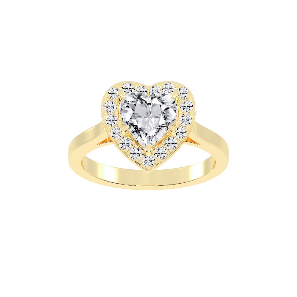 Halorissa Cathedral Heart Shape Halo Diamond Ring