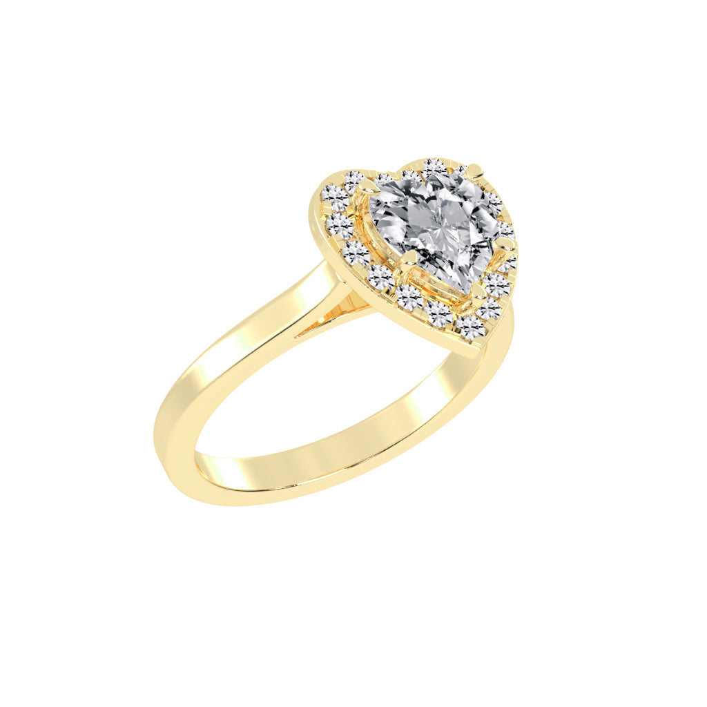 Halorissa Cathedral Heart Shape Halo Diamond Ring