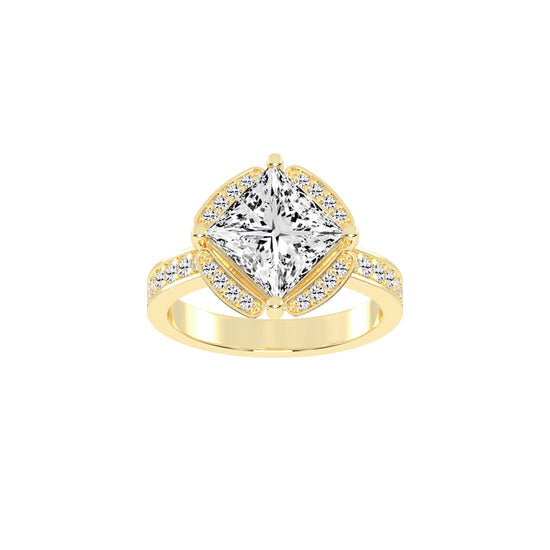Diamelix Princess Cut Classic Lab Diamond Ring