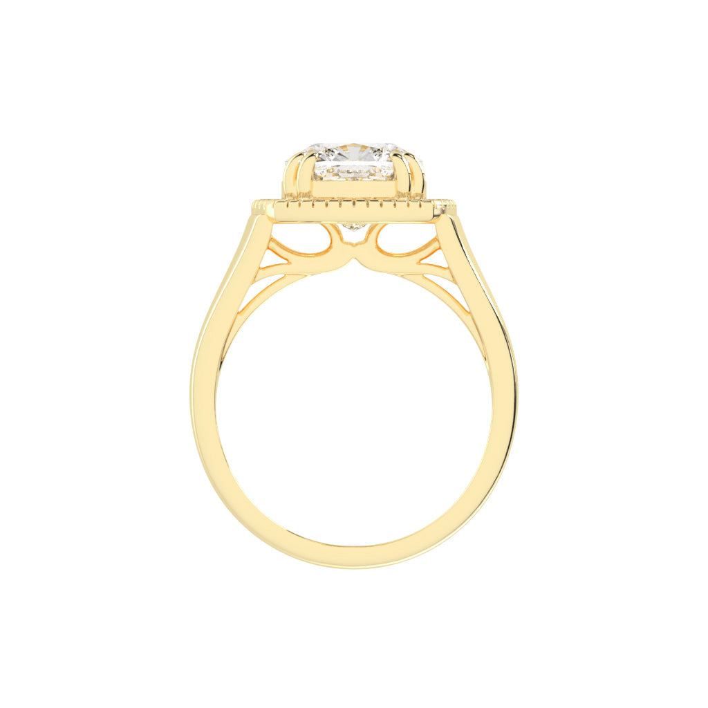 Glimerra Plain Band Cushion Cut Lab Diamond Ring