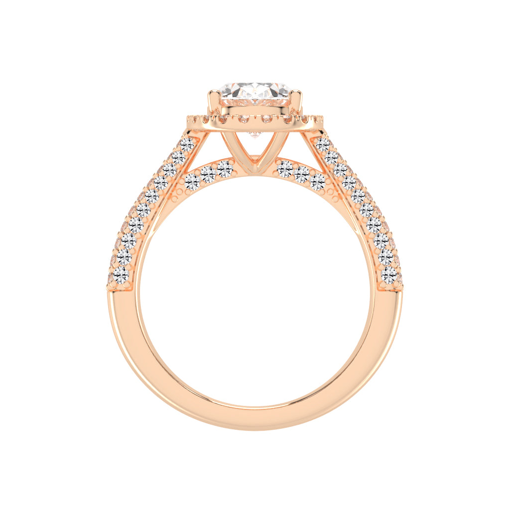 Halistar Oval Shape Halo Lab Diamond Ring