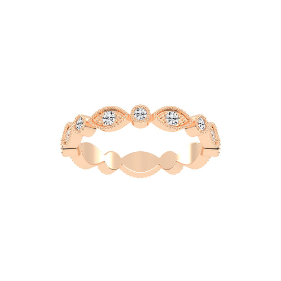 Alouette Bezel Set Round & Leaf Cut Lab Diamond Ring