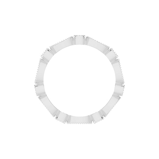 Alouette Bezel Set Round & Leaf Cut Lab Diamond Ring