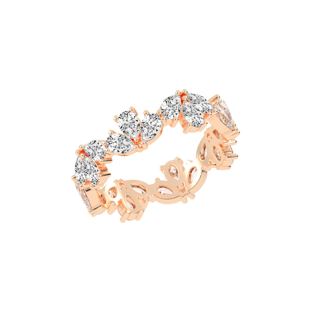 Ornavia Pear Cut Eternity Lab Diamond Ring