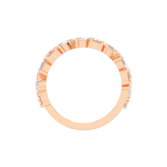 Vespera Three Prong Pear & Round Cut Eternity Diamond Ring