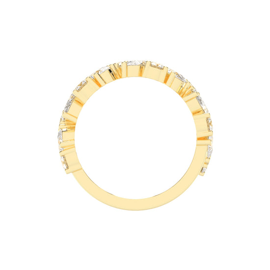 Vespera Three Prong Pear & Round Cut Eternity Diamond Ring
