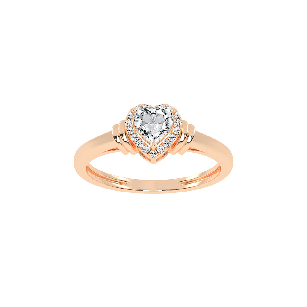 Deliquea Cathedral Heart Shape Delicate Lab Diamond Ring
