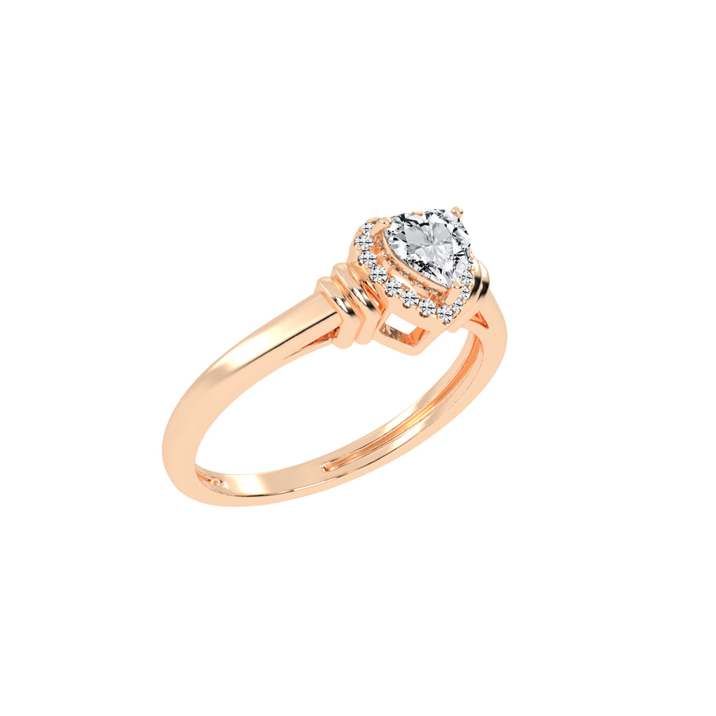 Deliquea Cathedral Heart Shape Delicate Lab Diamond Ring