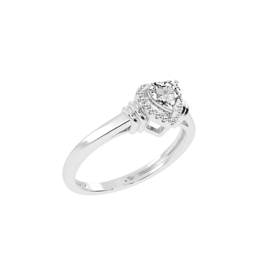 Deliquea Cathedral Heart Shape Delicate Lab Diamond Ring