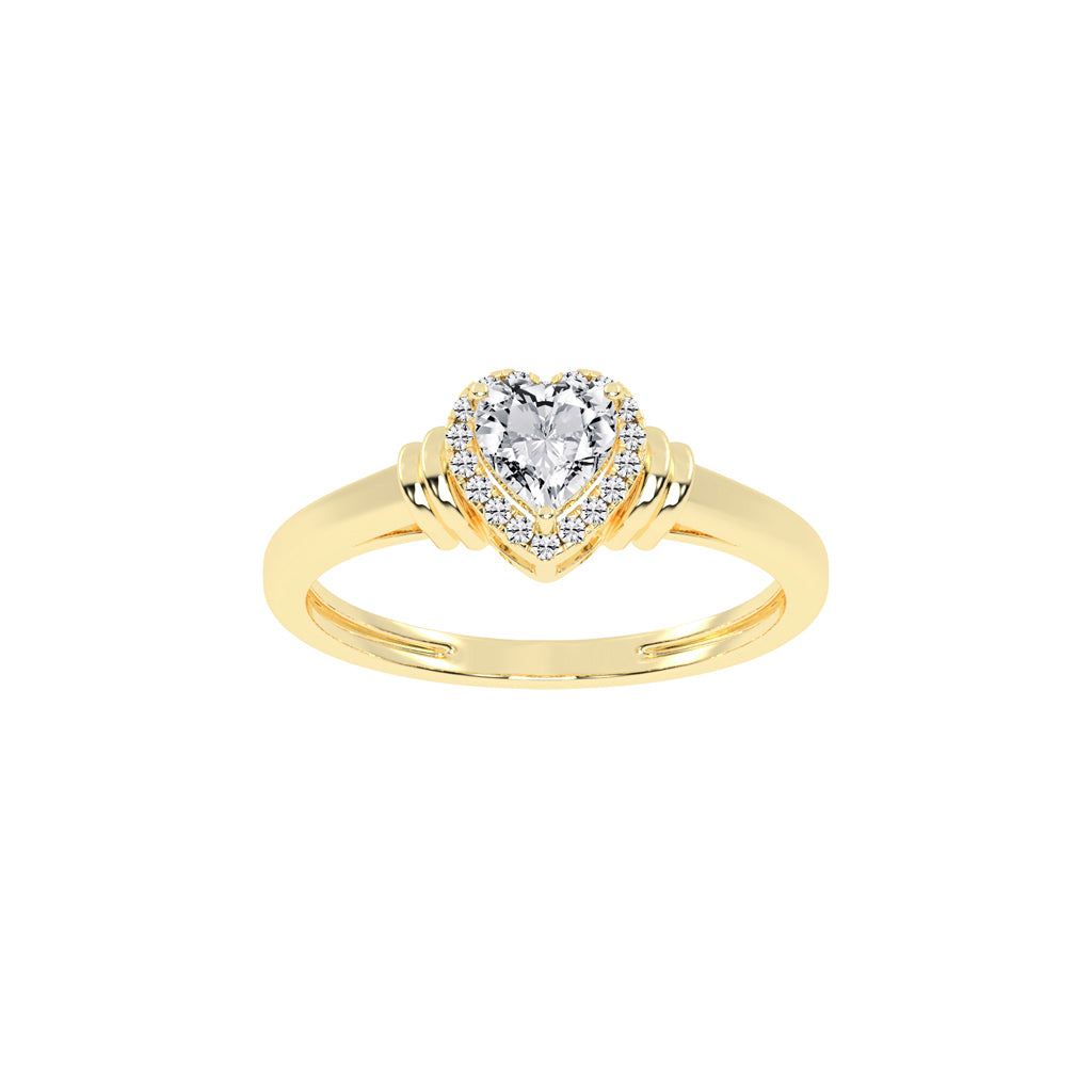 Deliquea Cathedral Heart Shape Delicate Lab Diamond Ring