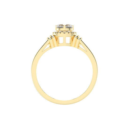 Deliquea Cathedral Heart Shape Delicate Lab Diamond Ring