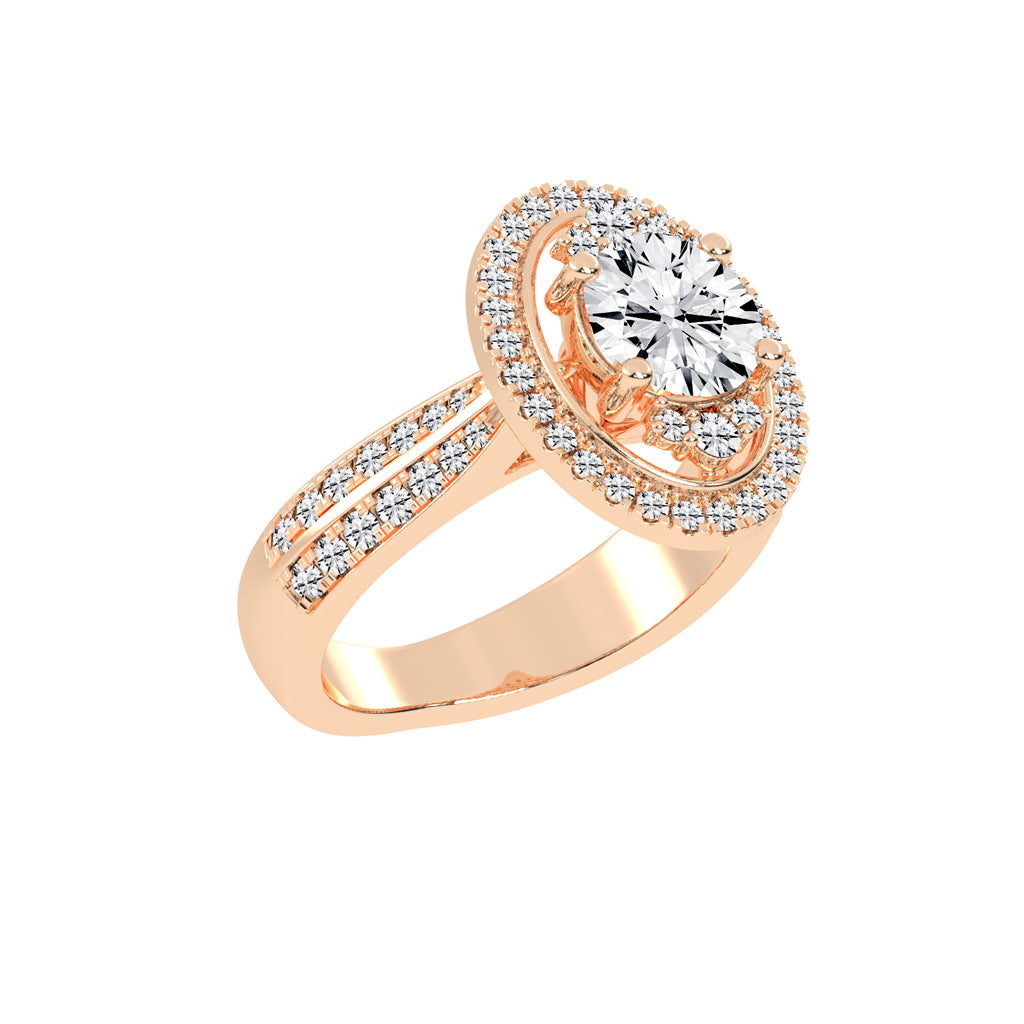 Sidafaire Cathedral Round Cut Lab Diamond Ring