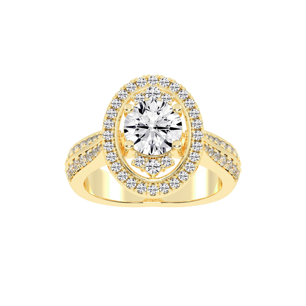 Sidafaire Cathedral Round Cut Lab Diamond Ring