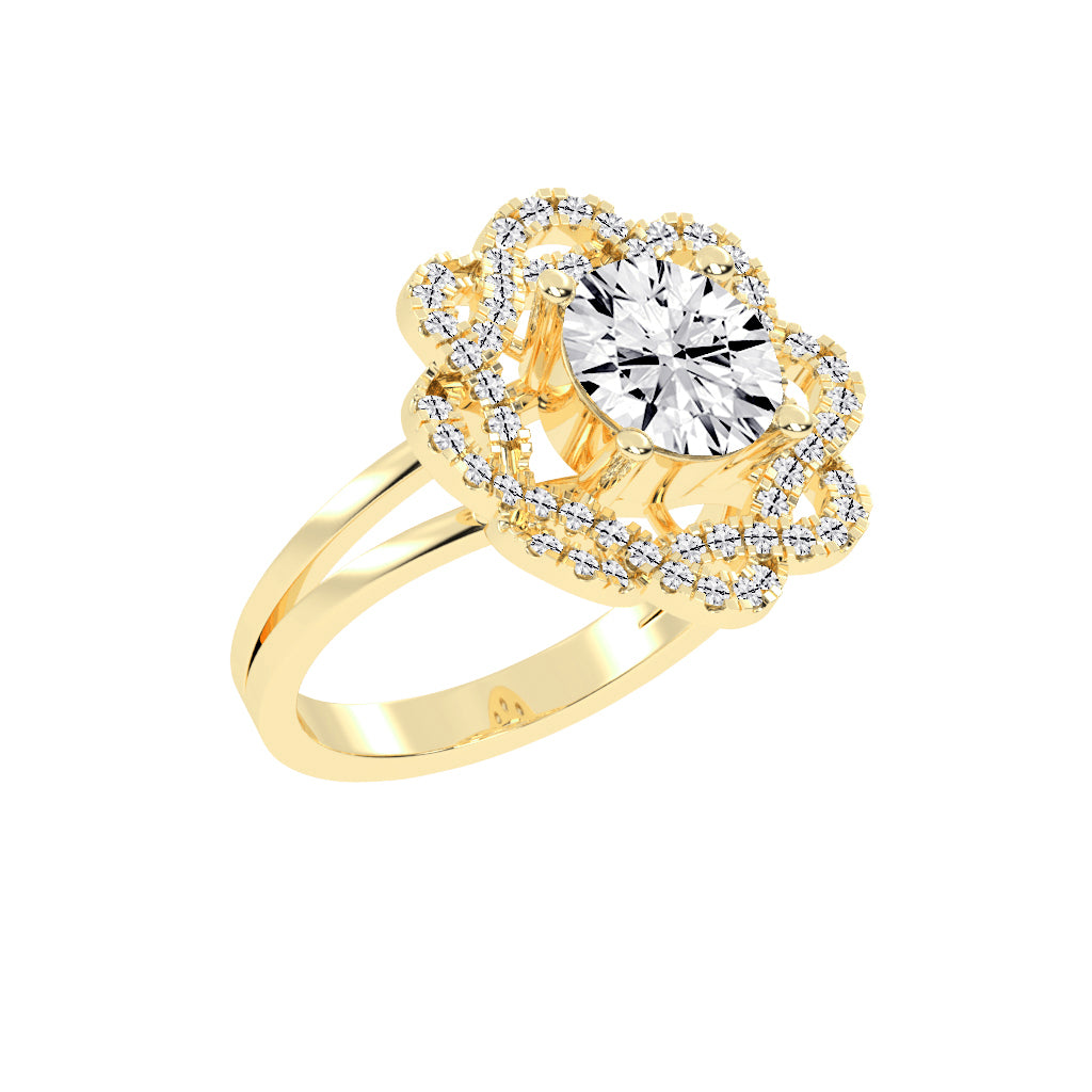 Veloretta Four Prong Round Lab Diamond Ring