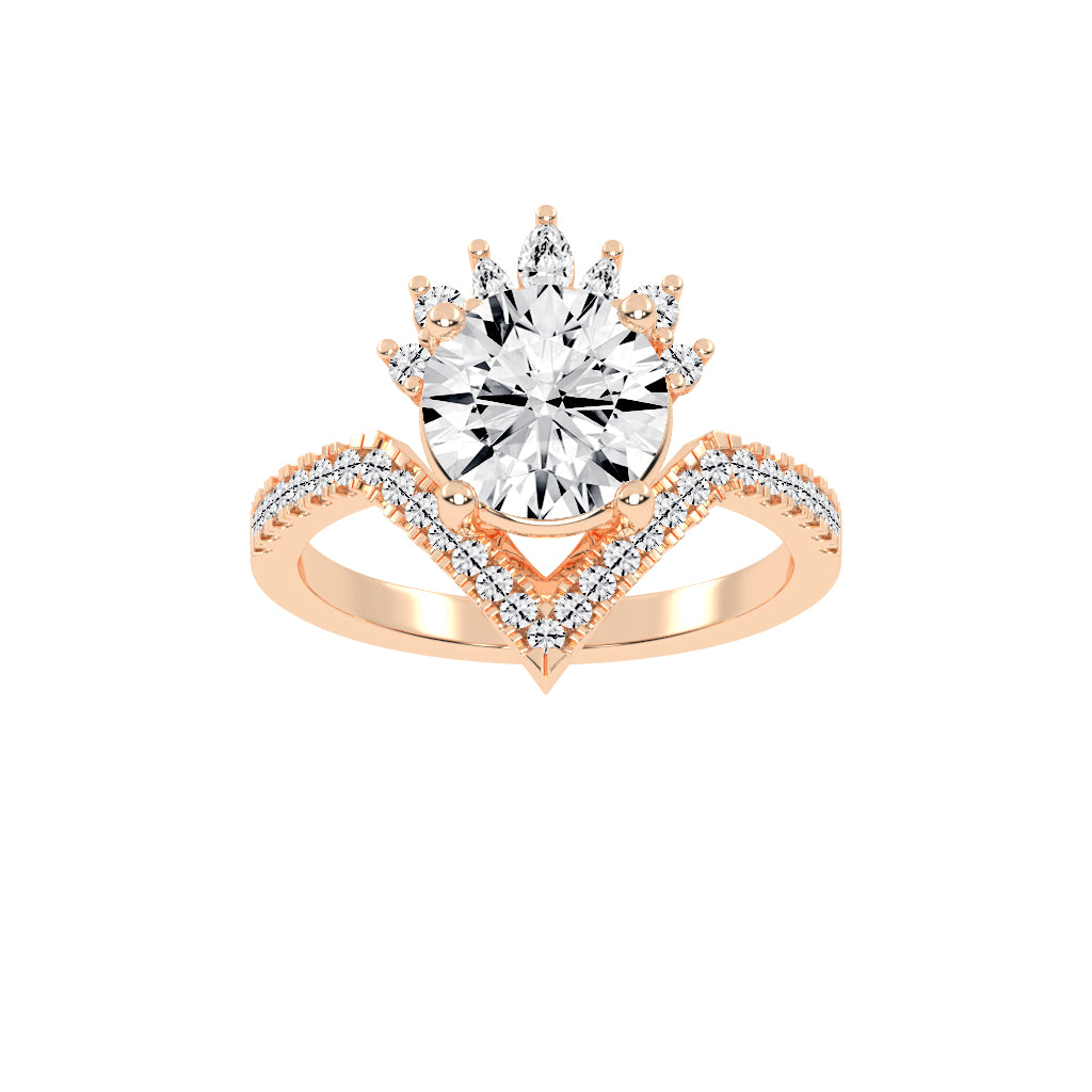 Cervaluxe Crown Style Lab Diamond Ring