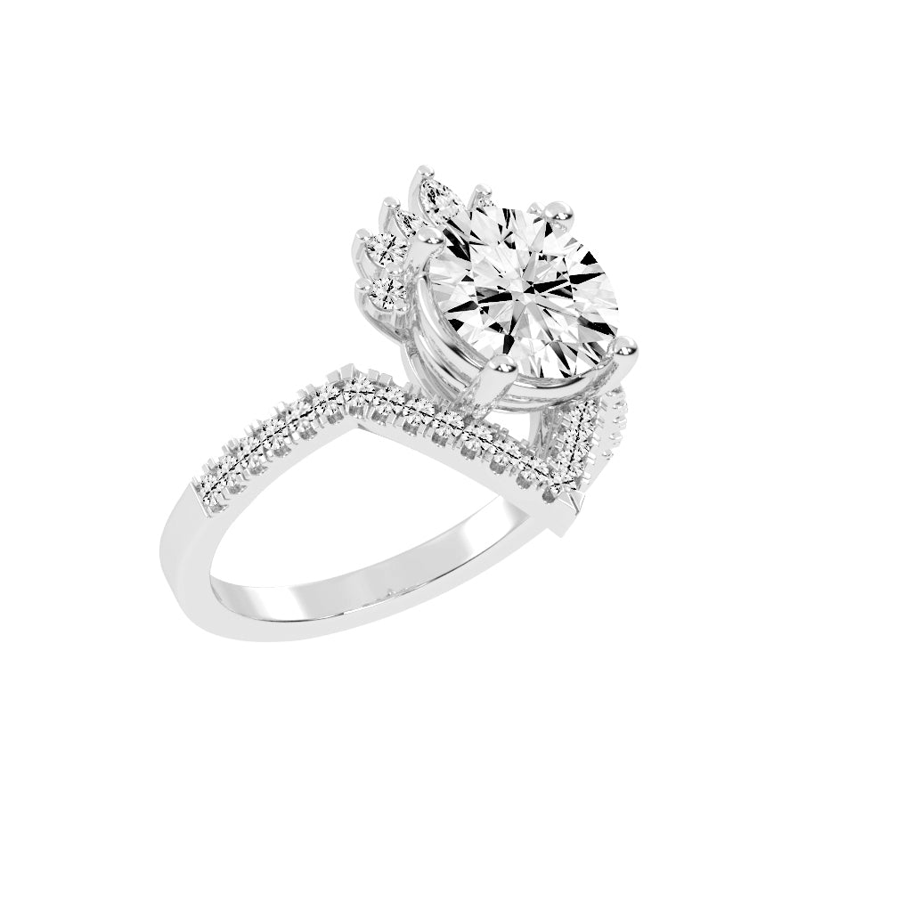 Cervaluxe Crown Style Lab Diamond Ring