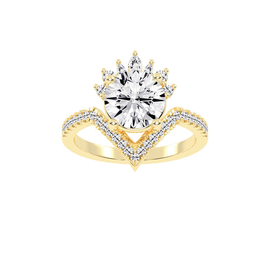 Cervaluxe Crown Style Lab Diamond Ring