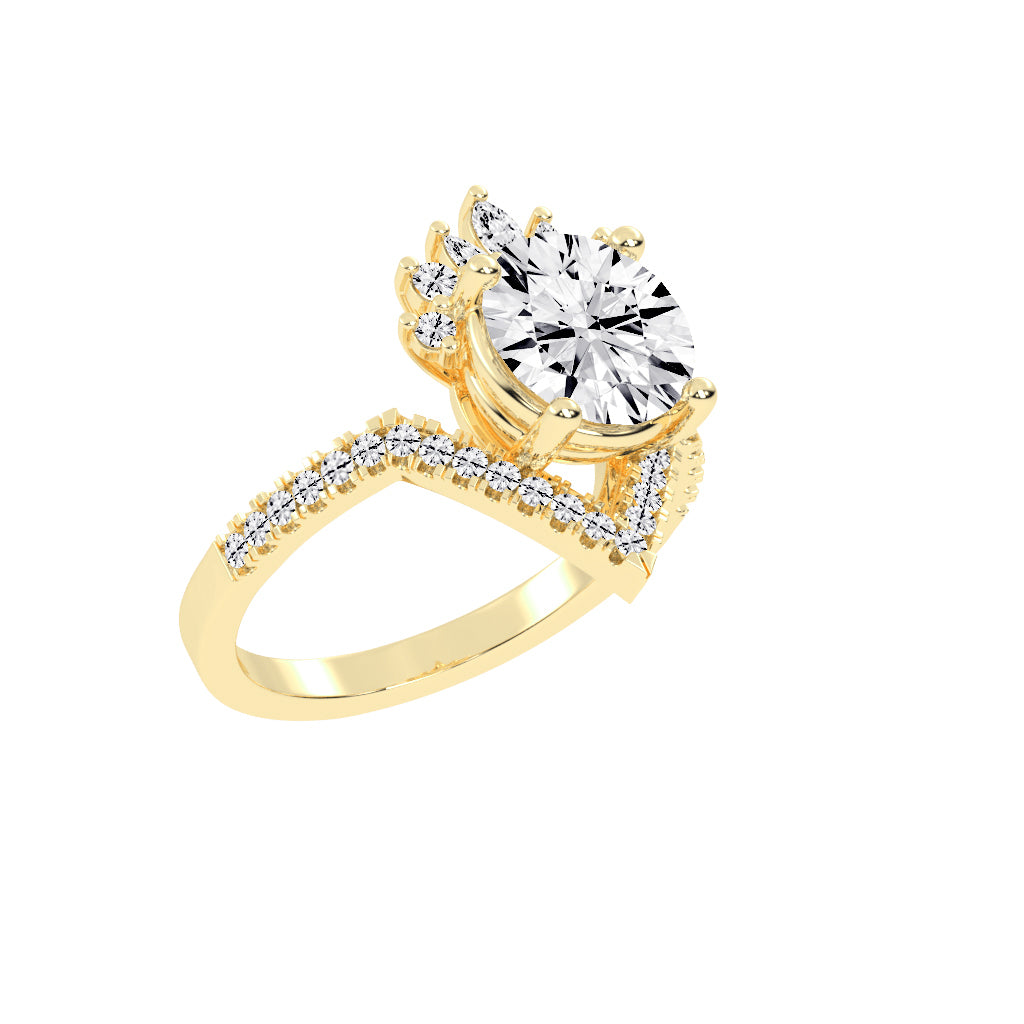 Cervaluxe Crown Style Lab Diamond Ring