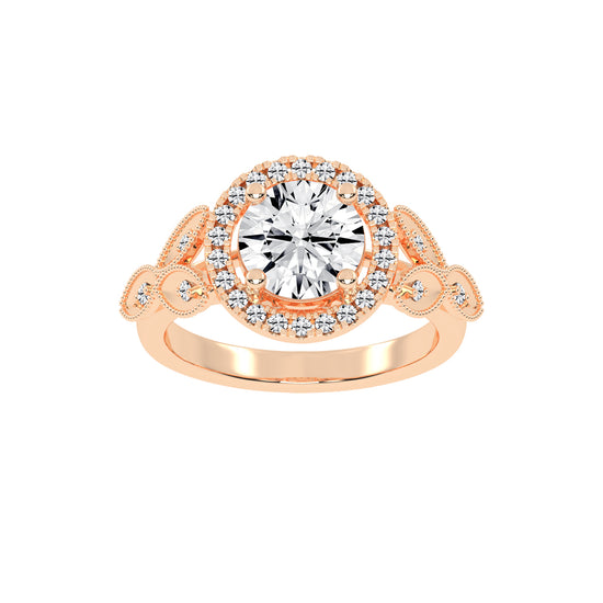 Halexia Standard Round Cut Halo Lab Diamond Ring