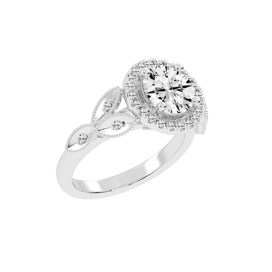 Halexia Standard Round Cut Halo Lab Diamond Ring