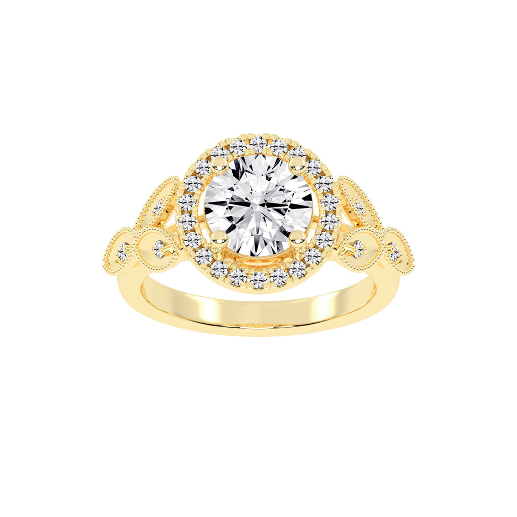 Halexia Standard Round Cut Halo Lab Diamond Ring