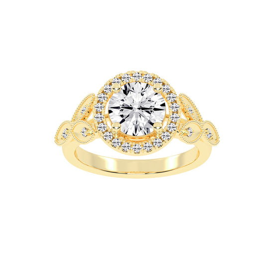 Halexia Standard Round Cut Halo Lab Diamond Ring