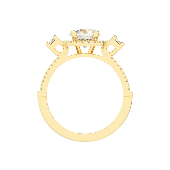 Dynavora Split Shank Round Cut Classic Lab Diamond Ring