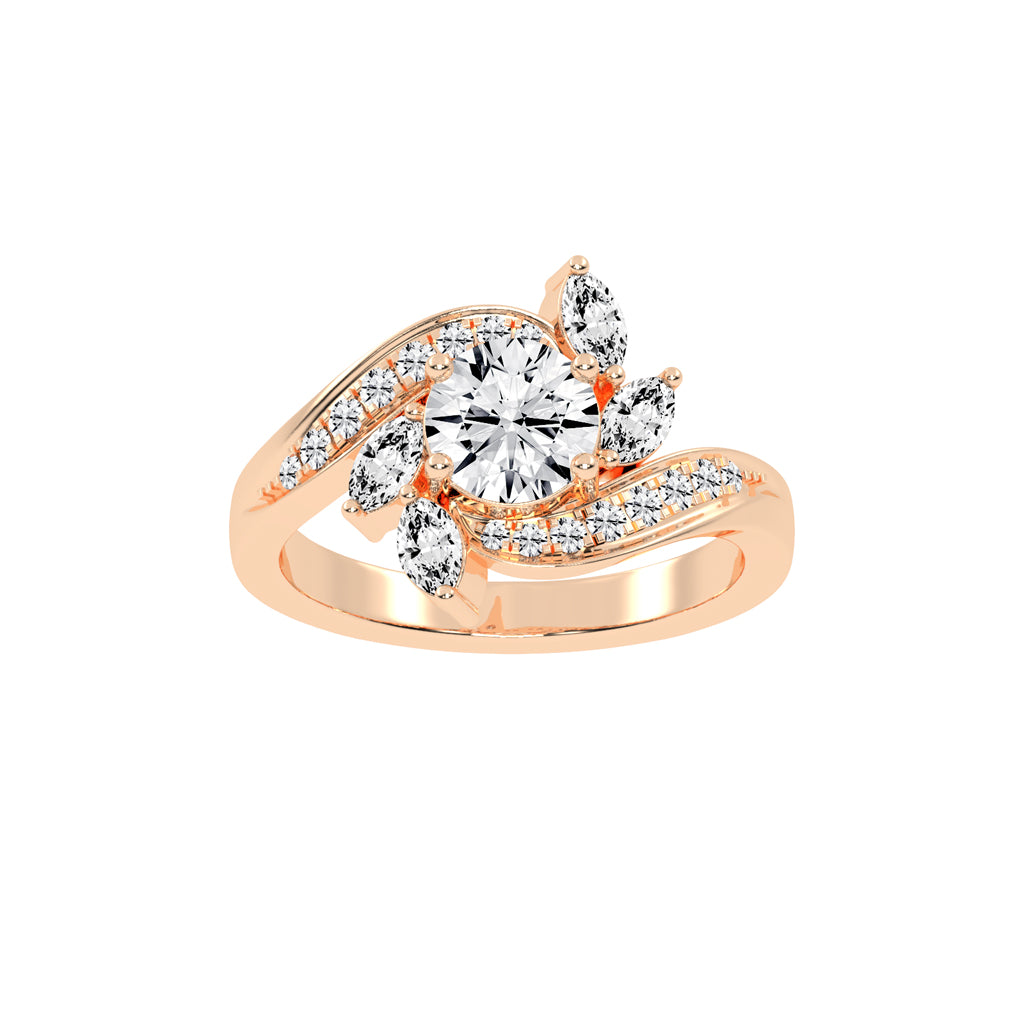 Diamovelle Bypass Round Lab Diamond Ring