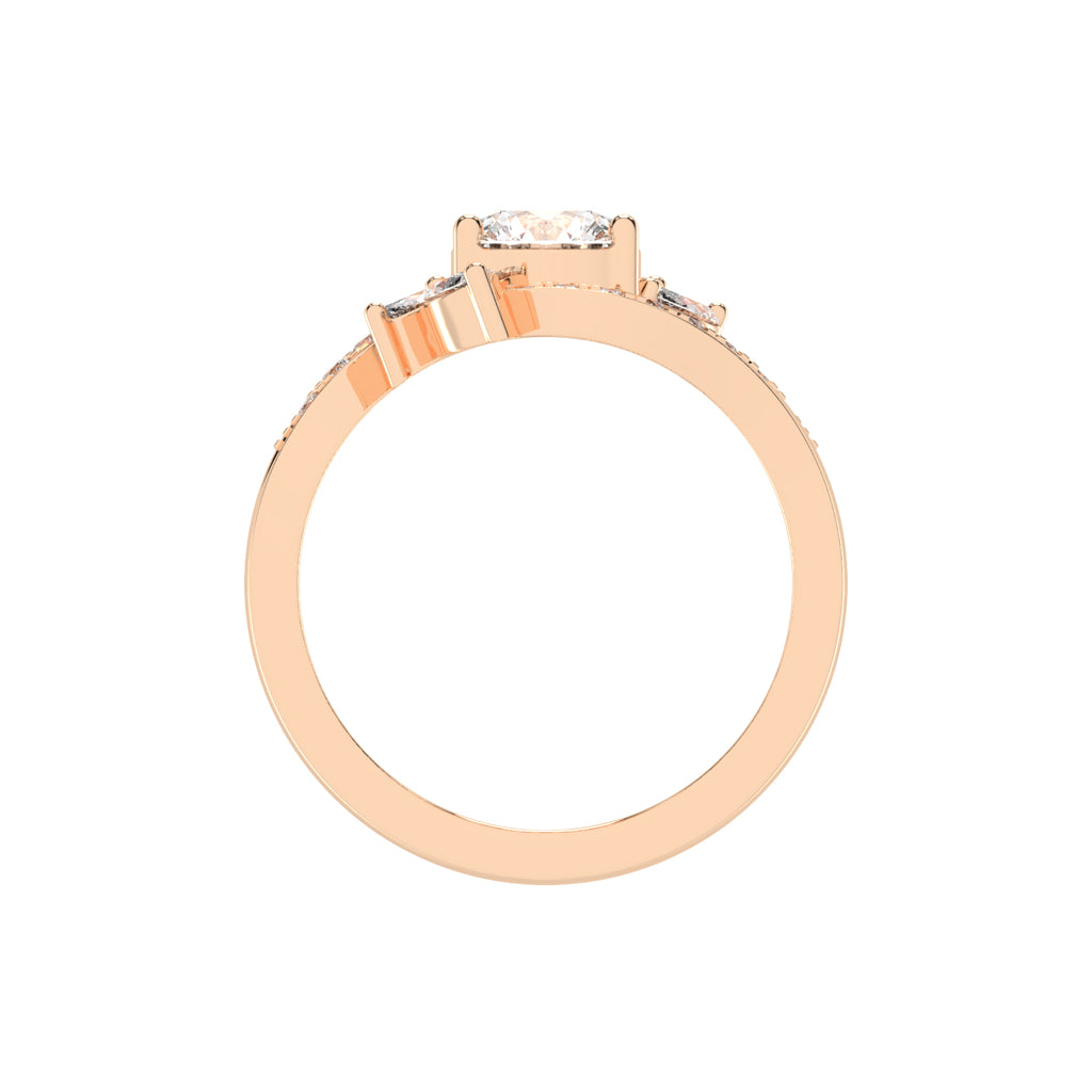 Diamovelle Bypass Round Lab Diamond Ring