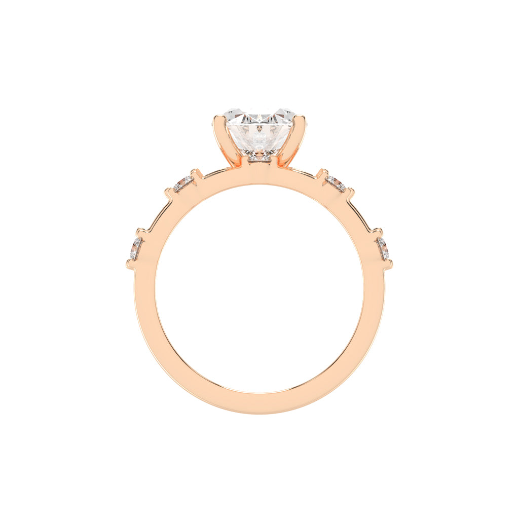 Sidenity Oval Cut Sides Stone Lab Diamond Ring