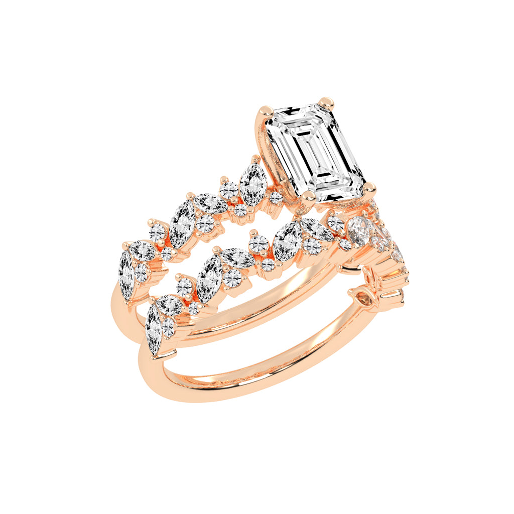 Diamora Bezel Emerald Cut Classic Lab Diamond Ring