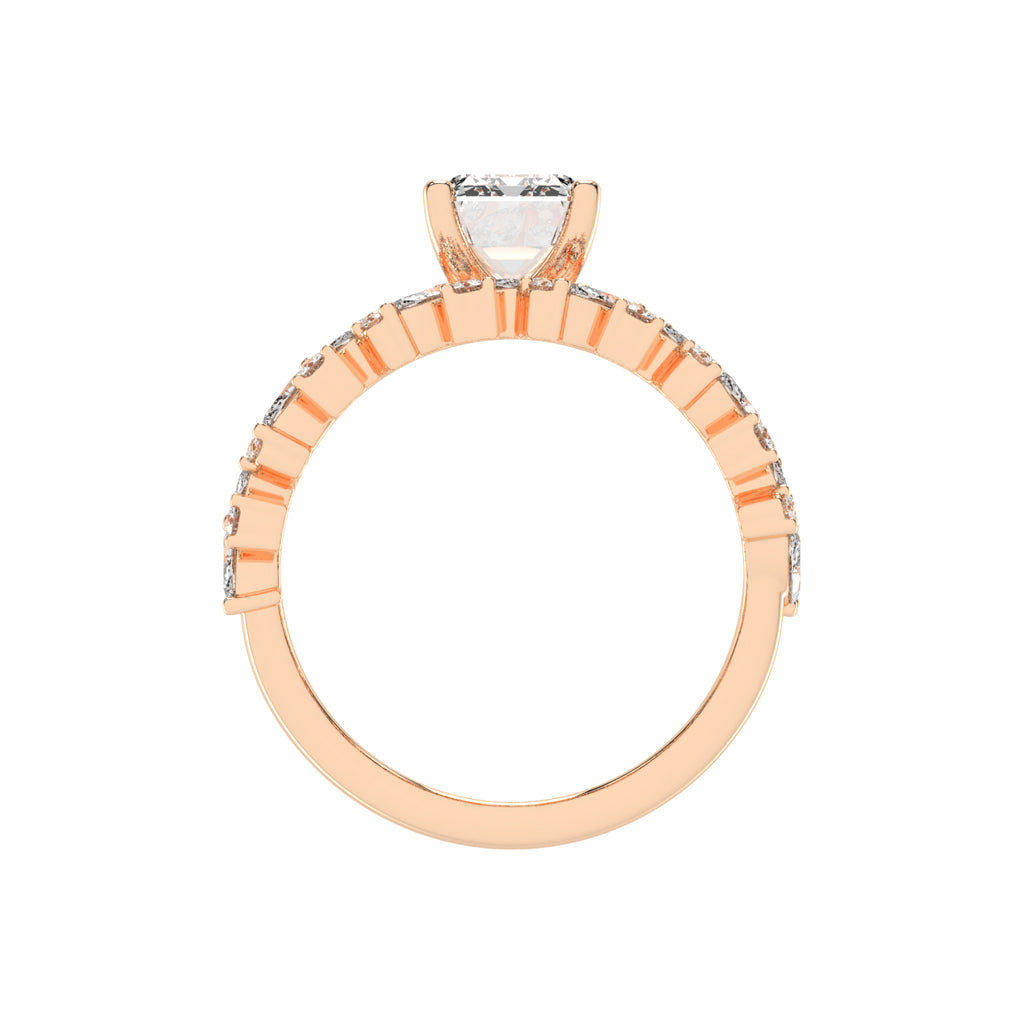 Diamora Bezel Emerald Cut Classic Lab Diamond Ring