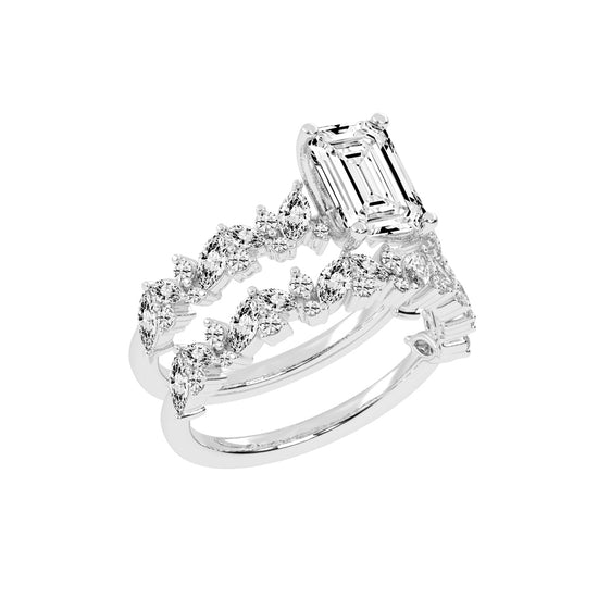 Diamora Bezel Emerald Cut Classic Lab Diamond Ring
