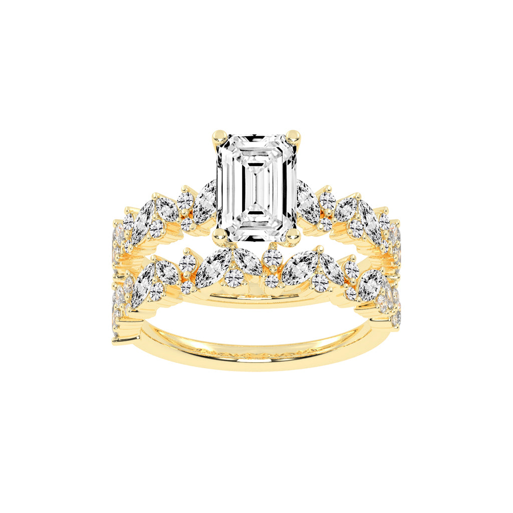 Diamora Bezel Emerald Cut Classic Lab Diamond Ring