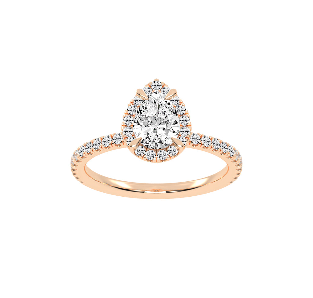 Lumihalo Pear Shape Halo Lab Diamond Ring