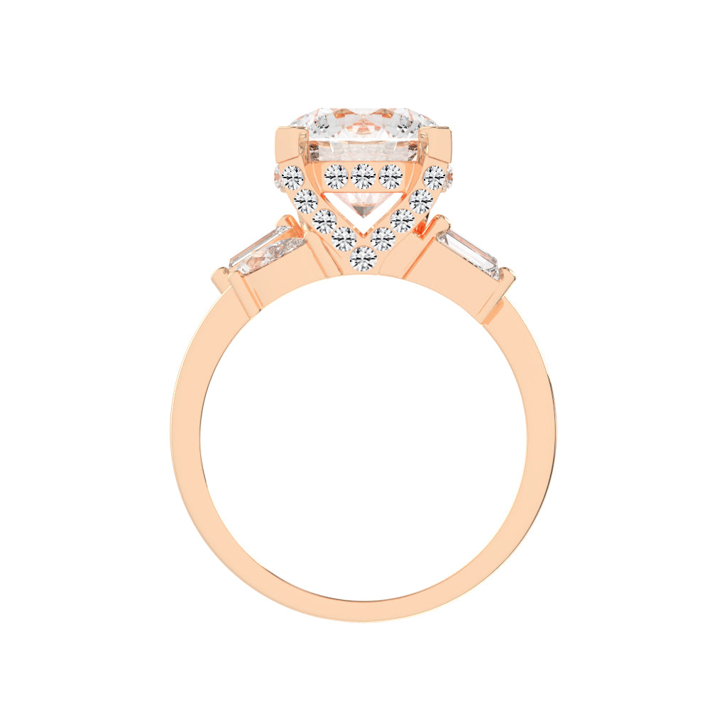 Quintara Tab Prong Round Cut Classic Lab Diamond Ring