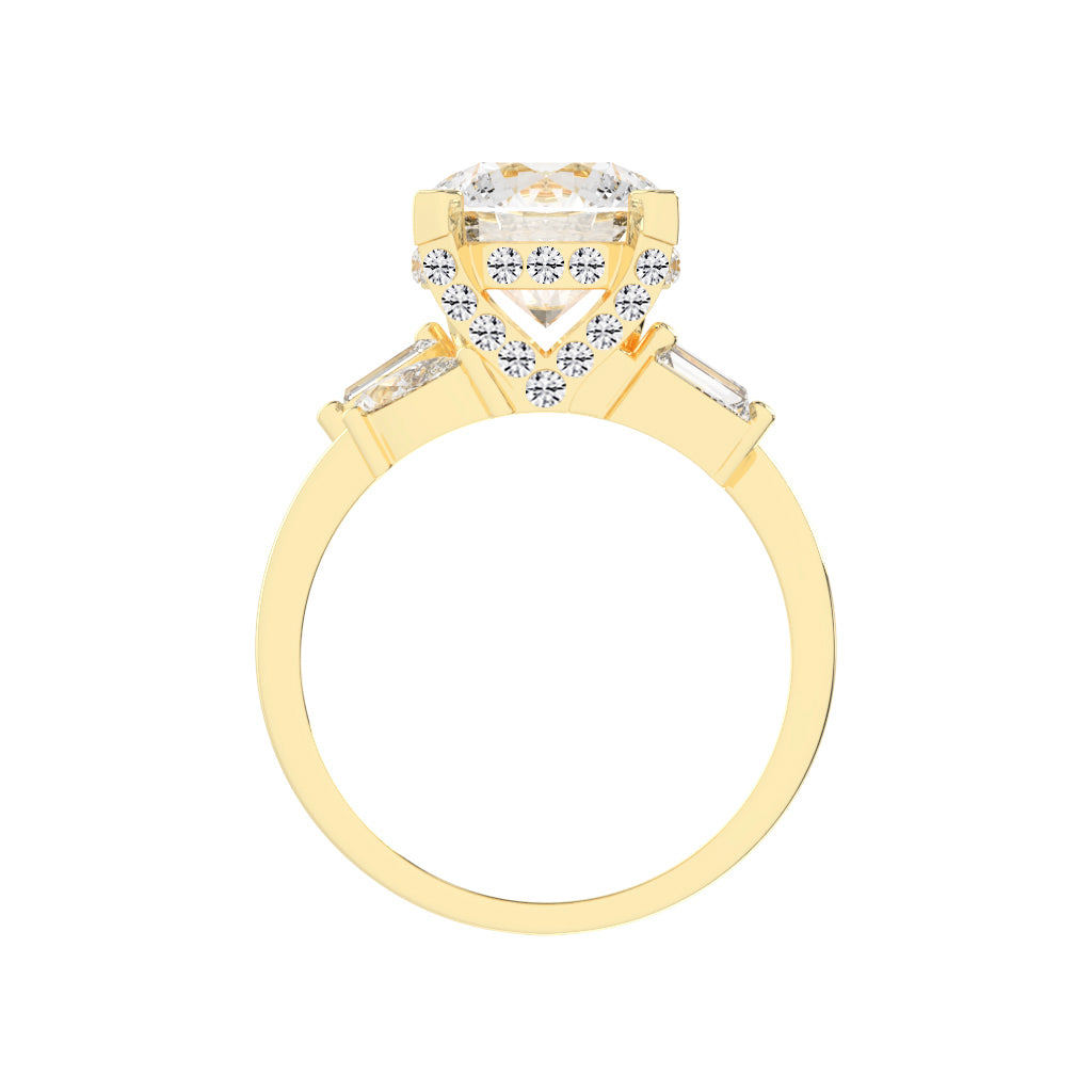 Quintara Tab Prong Round Cut Classic Lab Diamond Ring