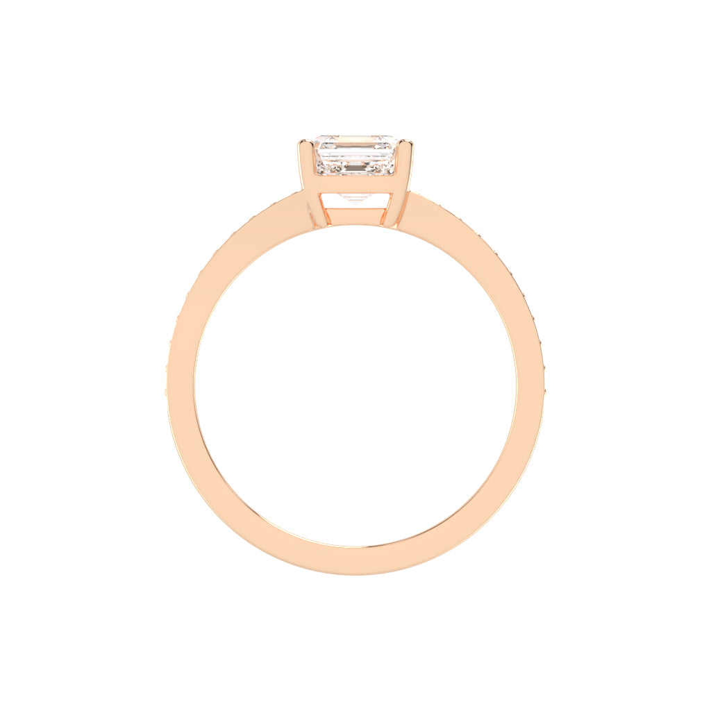 Diavesta Split Shank Asscher Cut Classic Lab Diamond Ring