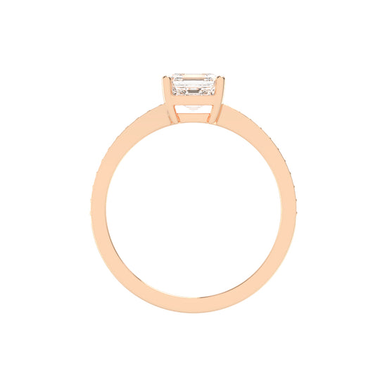 Diavesta Split Shank Asscher Cut Classic Lab Diamond Ring