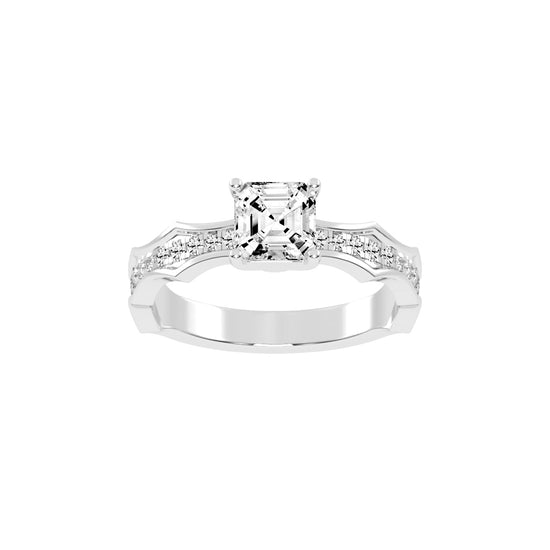 Embraceva Gizele Tapred Emerald Cut Lab Diamond Ring
