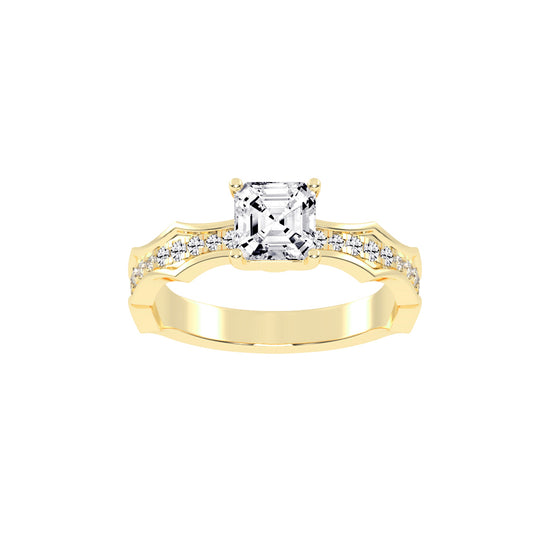 Embraceva Gizele Tapred Emerald Cut Lab Diamond Ring